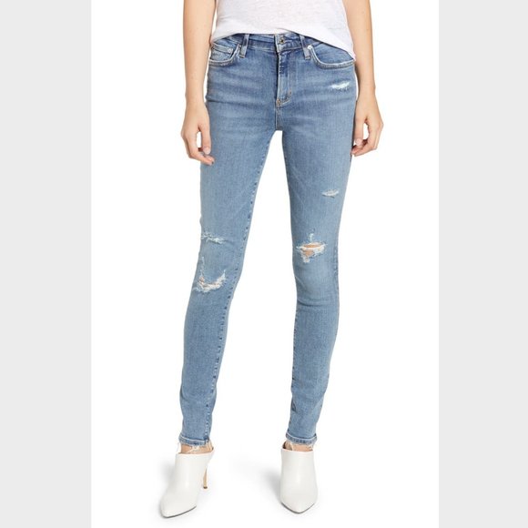 Agolde Denim - AGOLDE Sophie Distressed High Waist Skinny Jeans